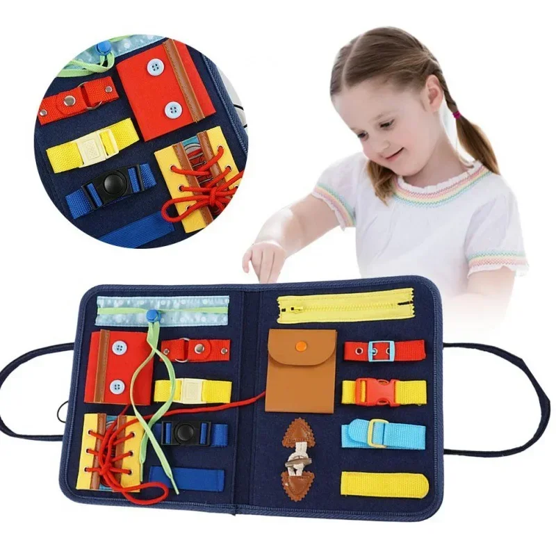 Kids Zip Toys - Tablica Manipulacyjna dla Dzieci z Klamrami,